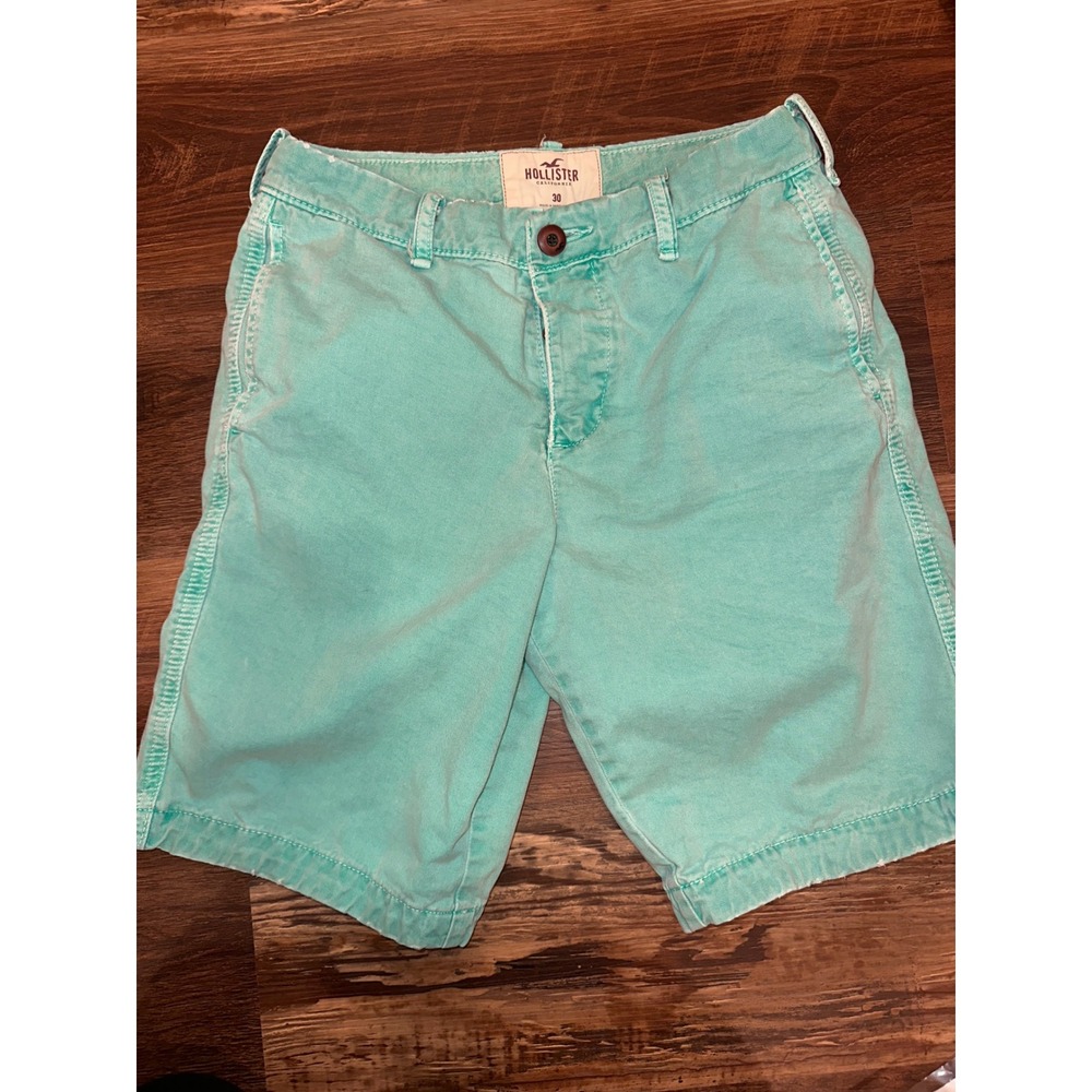 Hollister Mens Chino Shorts Size 30 Mint Green Cotton Twill Casual Summer Preppy